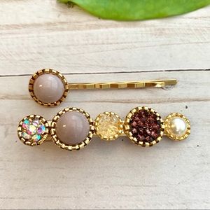 ✨3 for $15✨ crystal pearl hair clip and Bobby pin